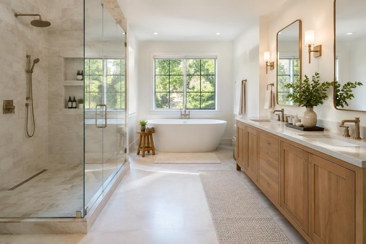 Completed luxury bathroom remodel